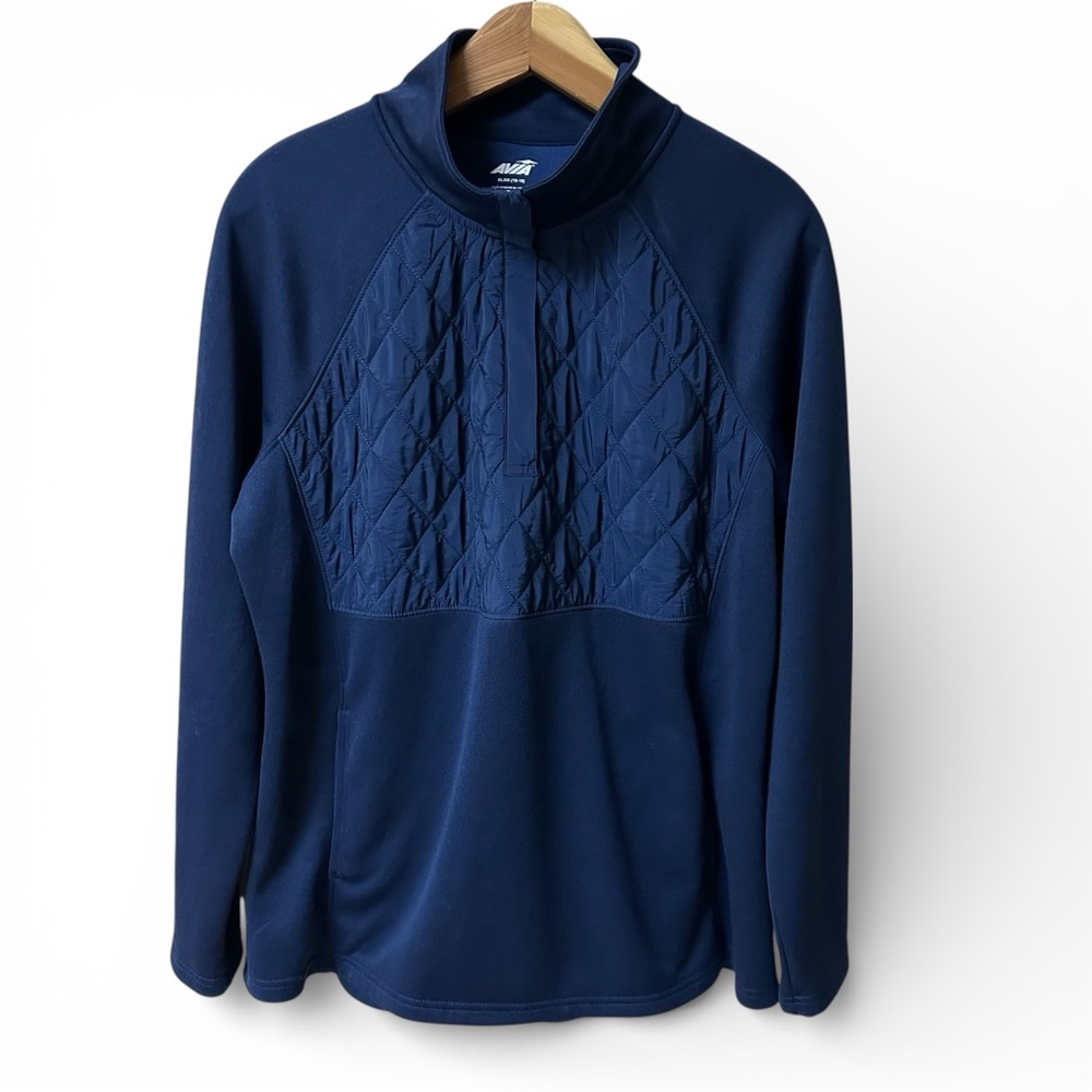 Avia Women’s Navy Blue Qtr Zip Pullover Athletic Top Size XL